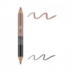 Crayon Duo Fard Et Liner Noir Charbon / Taupe Nacré - Certifié Bio